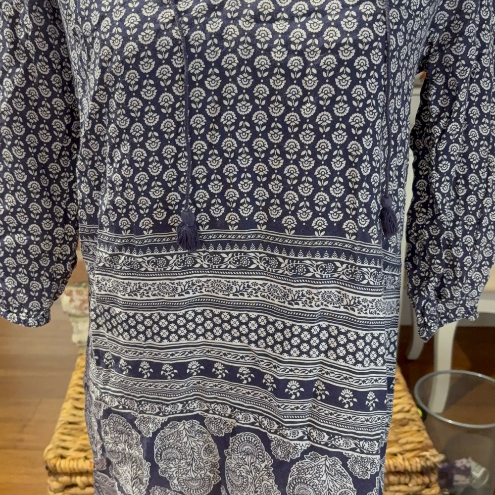Roxy Navy and White Beach Cover Up
